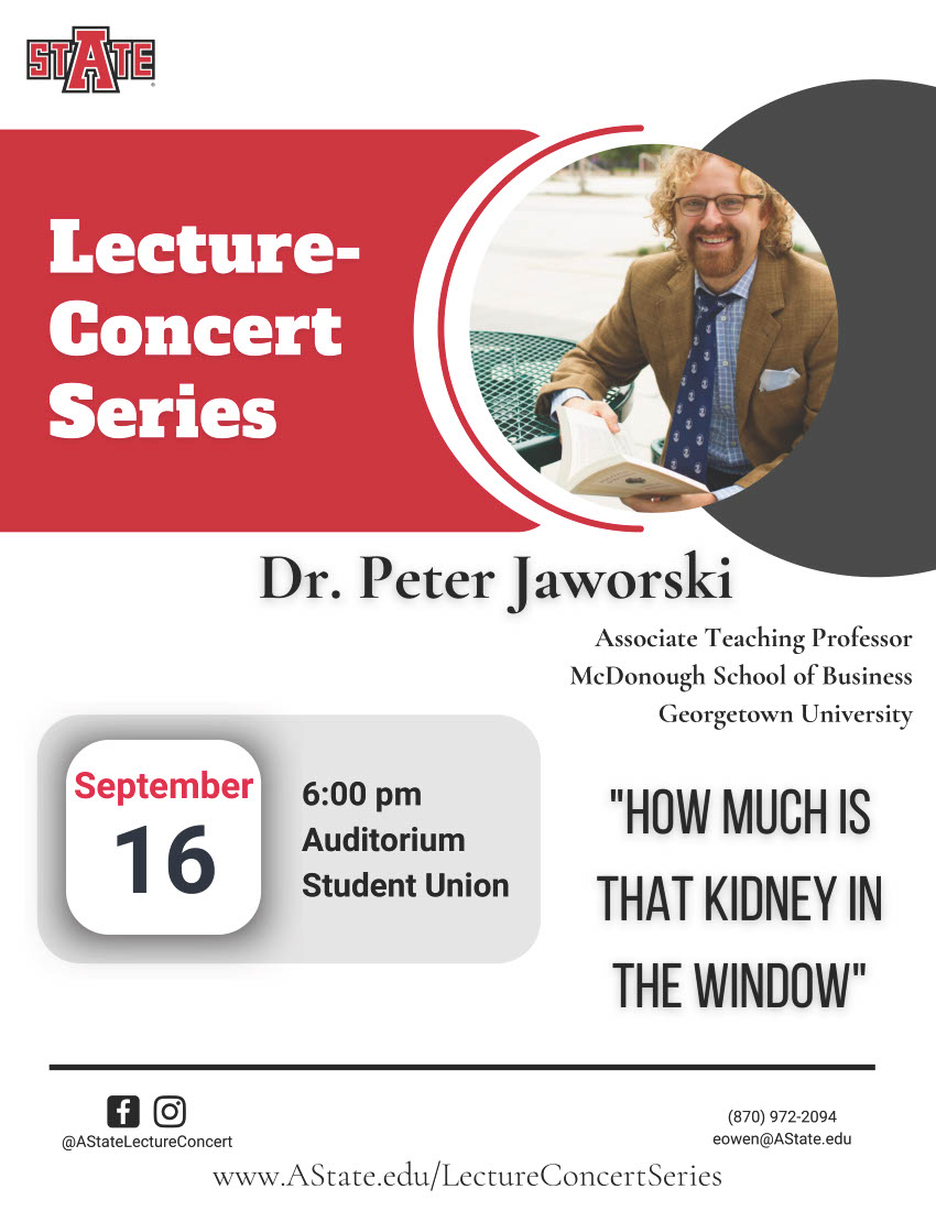 Poster for Dr. Jaworski's Lecture-Concert Series guest lecture